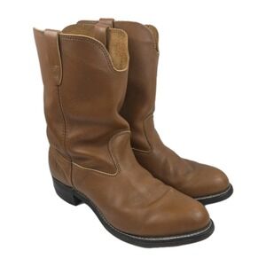 Mason Western Brown Leather Cowboy Boots Men 13 EE Ranch Riding Vulcan Soles USA